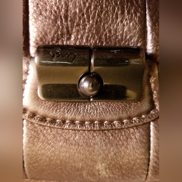 Coach Metalic Gold/Bronze Leather Kristin Hobo Shoulder Bag Handbag Purse #14783 - Picture 9 of 16